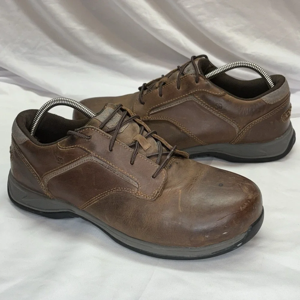 Red Wing Brown Leather Steel Toe Work Shoes Men's US‎ 9.5 2E 6708 Oil Resistant